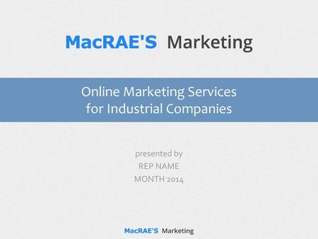 Online Marketing Services for Industrial Companies