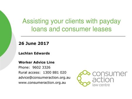Assisting your clients with payday loans and consumer leases