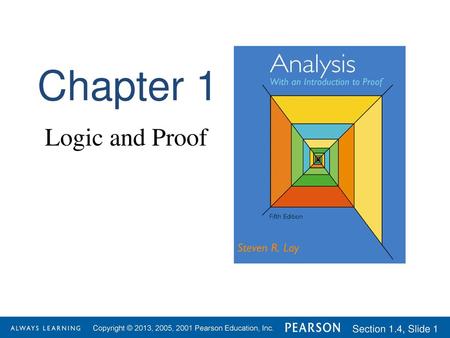 Chapter 1 Logic and Proof.