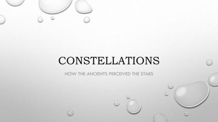 How the ancients perceived the stars