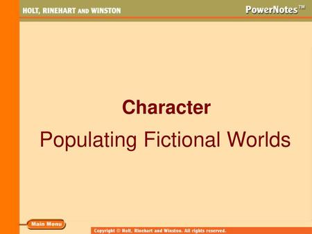 Populating Fictional Worlds