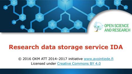 Research data storage service IDA