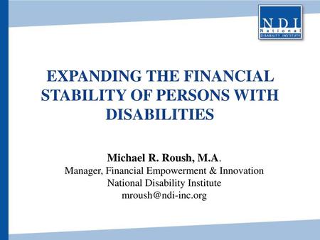 Expanding the Financial Stability of Persons with Disabilities