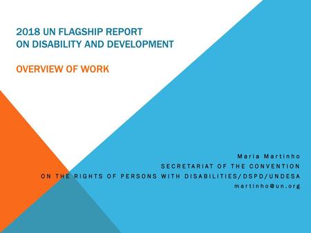 2018 UN flagship report on disability and development overview of work