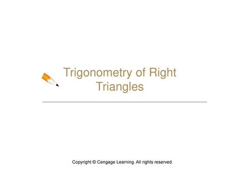 Trigonometry of Right Triangles