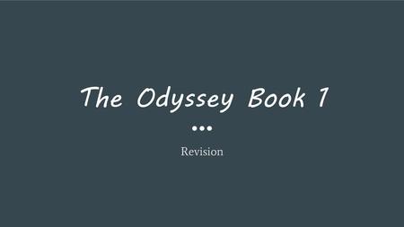 The Odyssey Book 1 Revision.