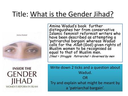 Title: What is the Gender Jihad?