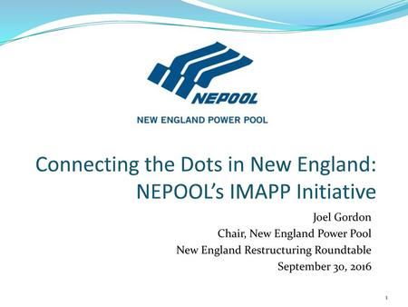 Connecting the Dots in New England: NEPOOL’s IMAPP Initiative