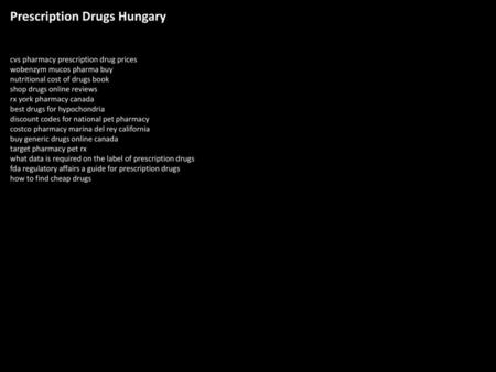 Prescription Drugs Hungary