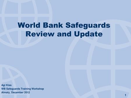 World Bank Safeguards Review and Update