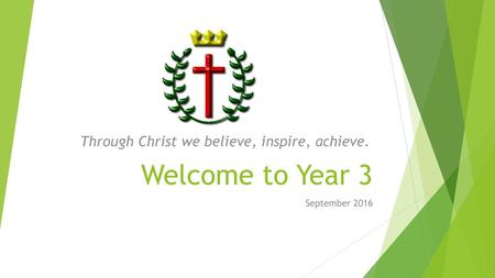 Welcome to Year 3 Through Christ we believe, inspire, achieve.