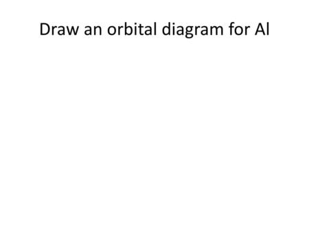Draw an orbital diagram for Al