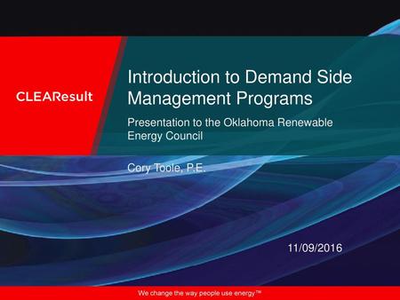Introduction to Demand Side Management Programs