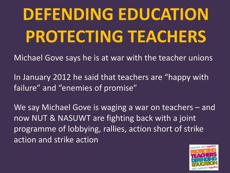 DEFENDING EDUCATION PROTECTING TEACHERS