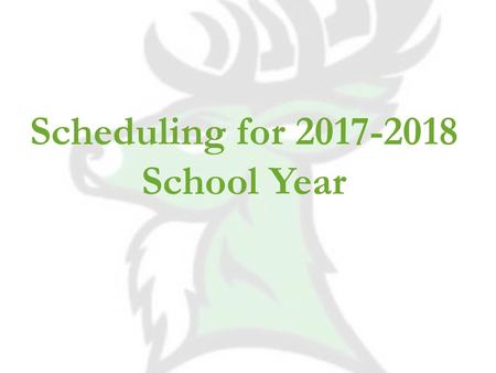 Scheduling for School Year