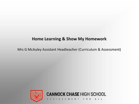 Home Learning & Show My Homework