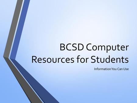 BCSD Computer Resources for Students