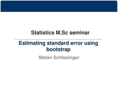 Estimating standard error using bootstrap