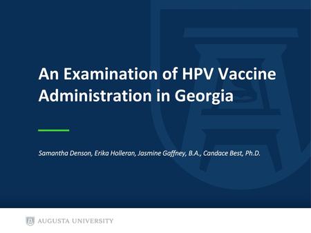 An Examination of HPV Vaccine Administration in Georgia
