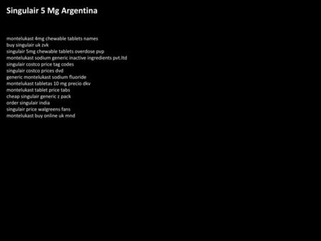 Singulair 5 Mg Argentina