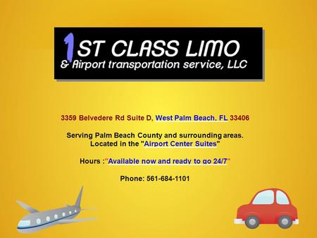 3359 Belvedere Rd Suite D, West Palm Beach, FL 33406West Palm Beach, FL Serving Palm Beach County and surrounding areas. Located in the Airport Center.