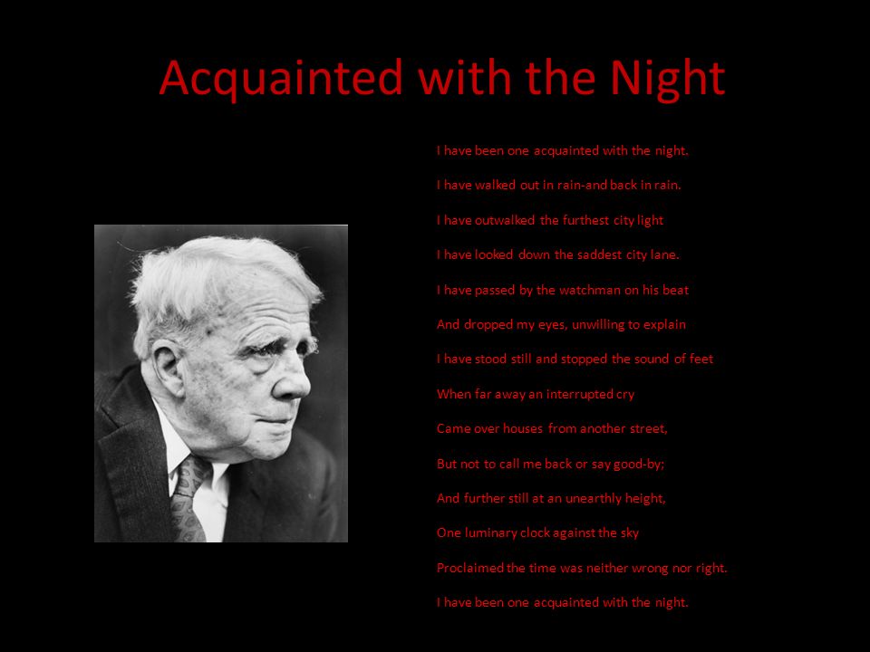Acquainted With The Night Ppt Download Acquainted With The Night Ppt Download