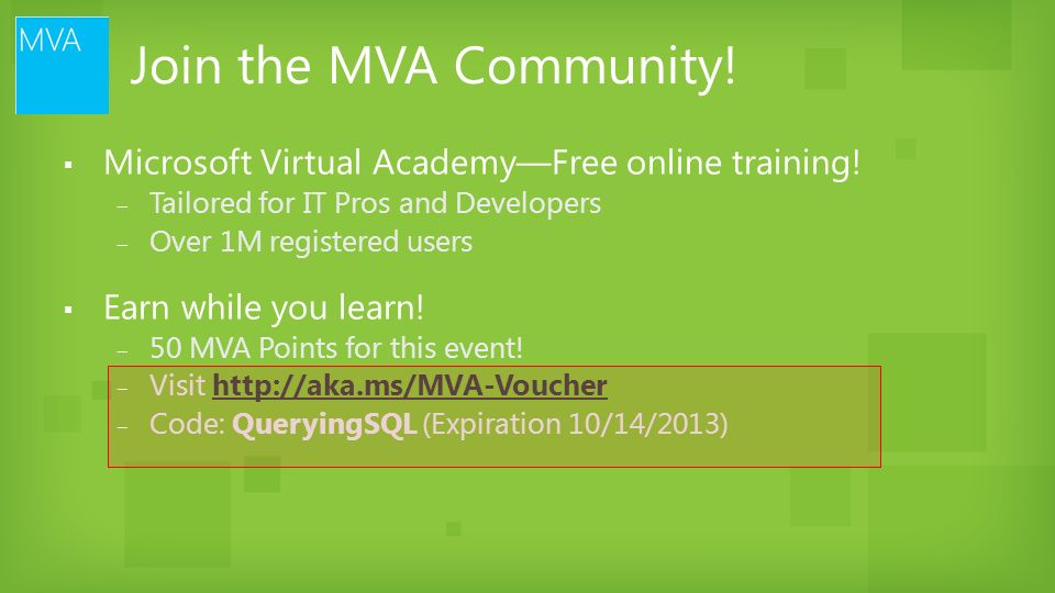 ▫ Microsoft Virtual Academy—Free online training! ‒ Tailored for IT Pros  and Developers ‒ Over 1M registered users ▫ Earn while you learn! ‒ 50 MVA  Points. - ppt download