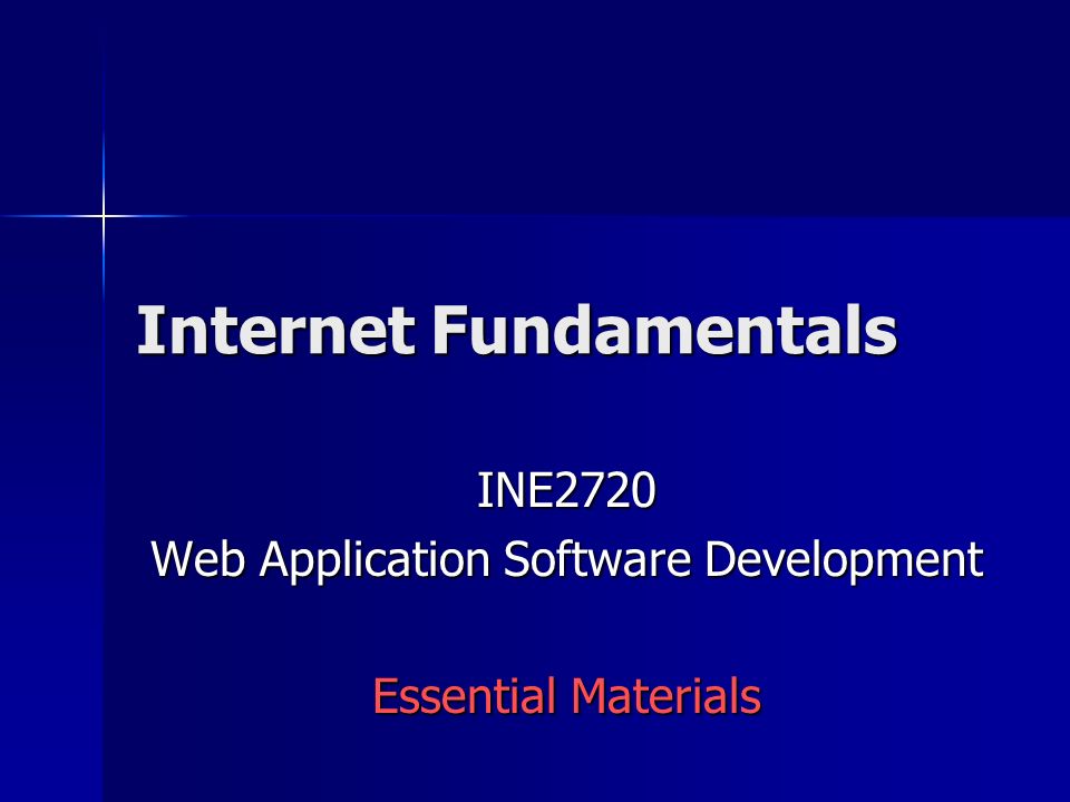 Fundamentals Of Web Application Development
