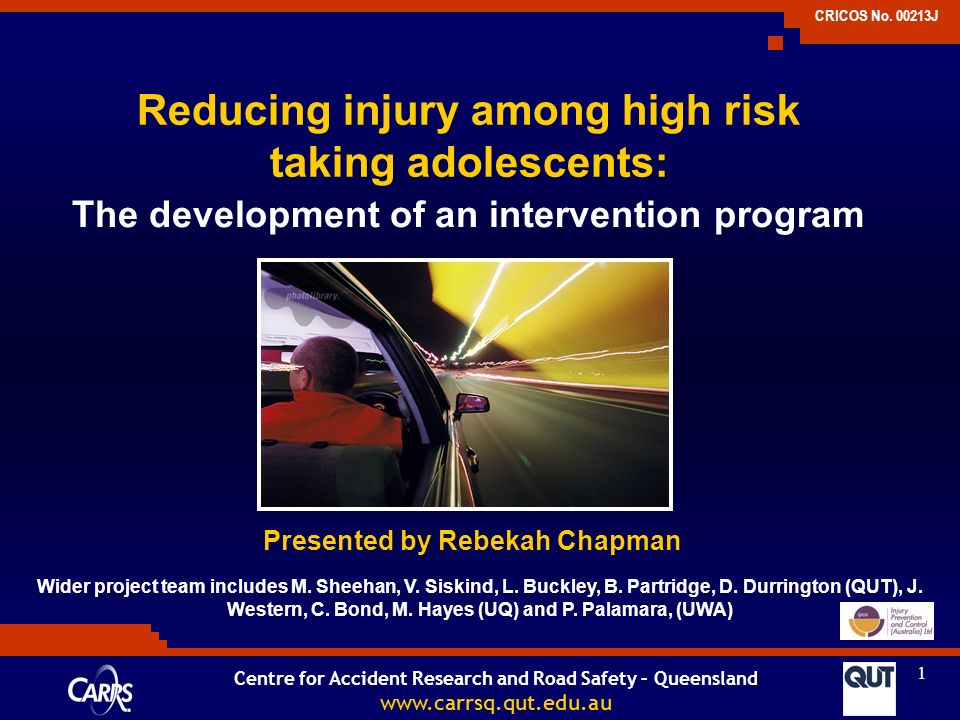 CENTRE FOR ACCIDENT RESEARCH AND ROAD SAFETY – topic of research