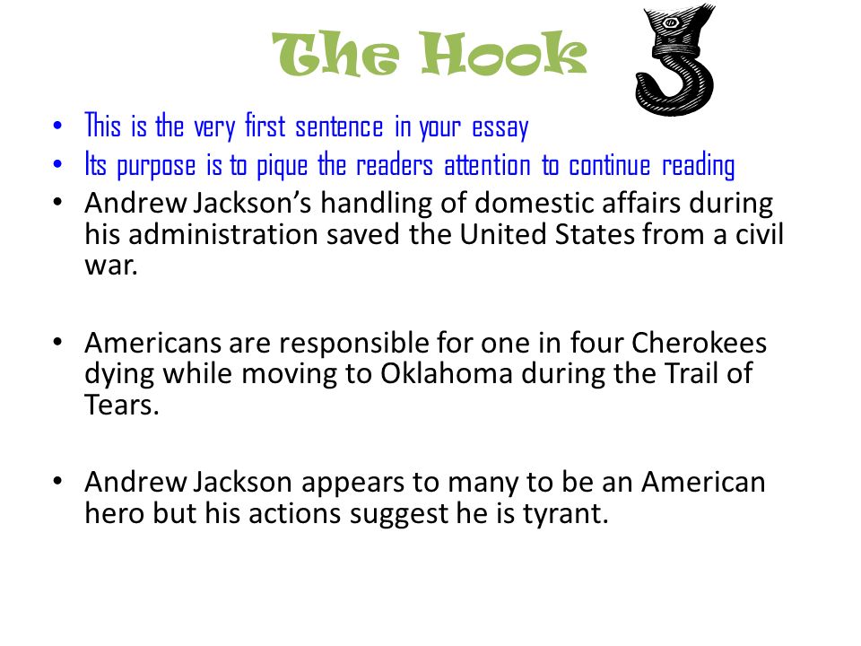 hook sentences belong in which part of an essay