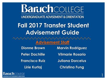 Fall 2017 Transfer Student Advisement Guide