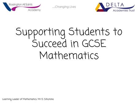 Supporting Students to Succeed in GCSE Mathematics