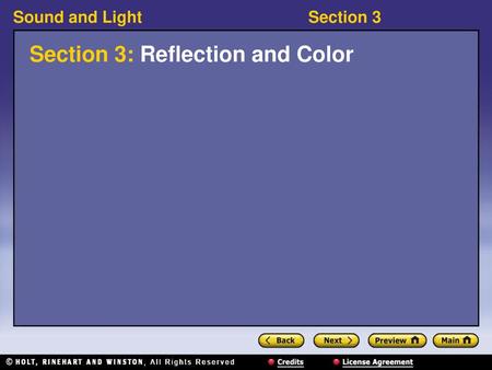 Section 3: Reflection and Color