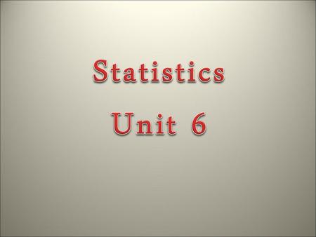 Statistics Unit 6.