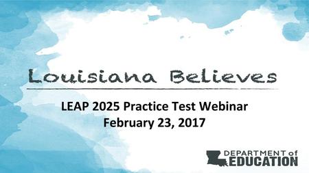 LEAP 2025 Practice Test Webinar
