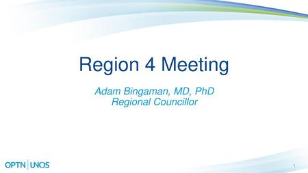 Adam Bingaman, MD, PhD Regional Councillor