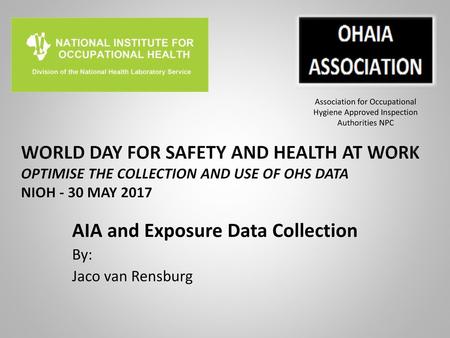 AIA and Exposure Data Collection By: Jaco van Rensburg