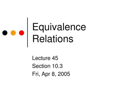 Equivalence Relations