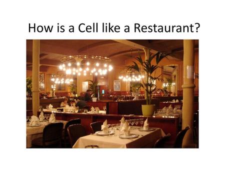 How is a Cell like a Restaurant?