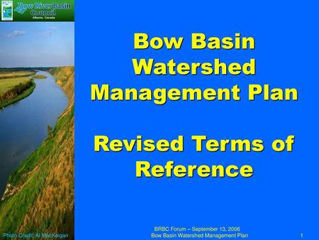 Bow Basin Watershed Management Plan Revised Terms of Reference