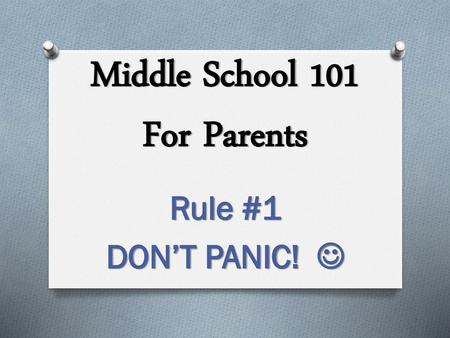 Middle School 101 For Parents