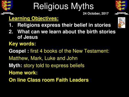 Religious Myths Learning Objectives: