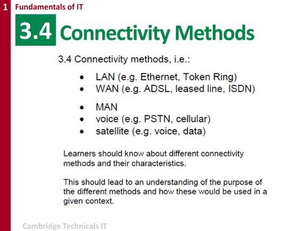 3.4 Connectivity Methods.