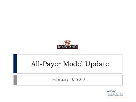 All-Payer Model Update