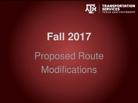 Proposed Route Modifications