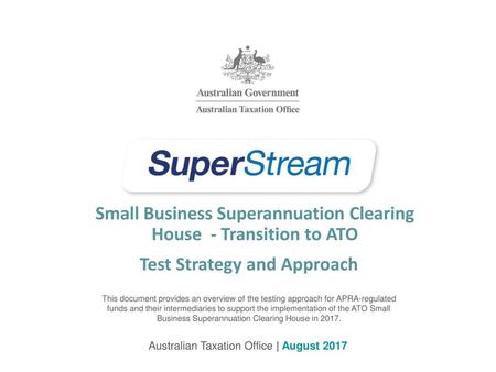 Small Business Superannuation Clearing House - Transition to ATO