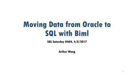 Moving Data from Oracle to SQL with Biml