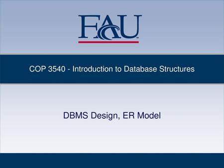 COP Introduction to Database Structures