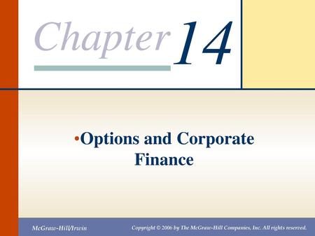 Options and Corporate Finance