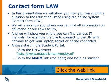 Contact form LAW Click the web link